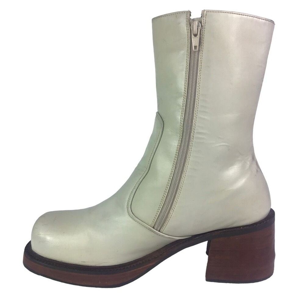 Durango Madden Style Vintage 90s Y2K Bratz Chunky White Cream Platform Boots 9 - Picture 3 of 11